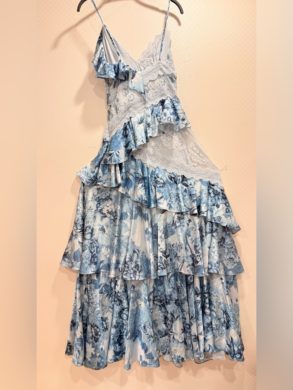 BHLDN Elora Sleeveless V-Neck Ruffle Lace Maxi Dress Size US 2 - Picture 9 of 16
